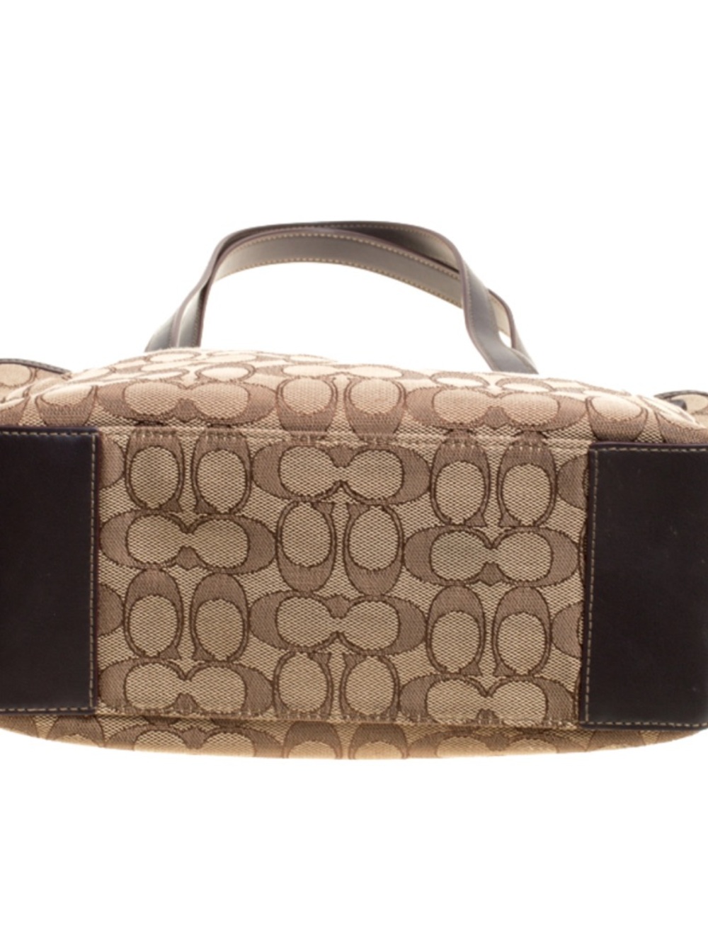 Coach Tan and Brown Signature Canvas Tote - Picture 4 of 8